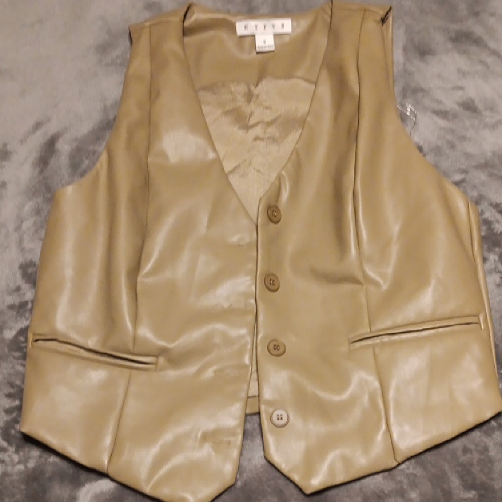 HYFVE Tan Faux Leather Vest - Picture 1 of 5